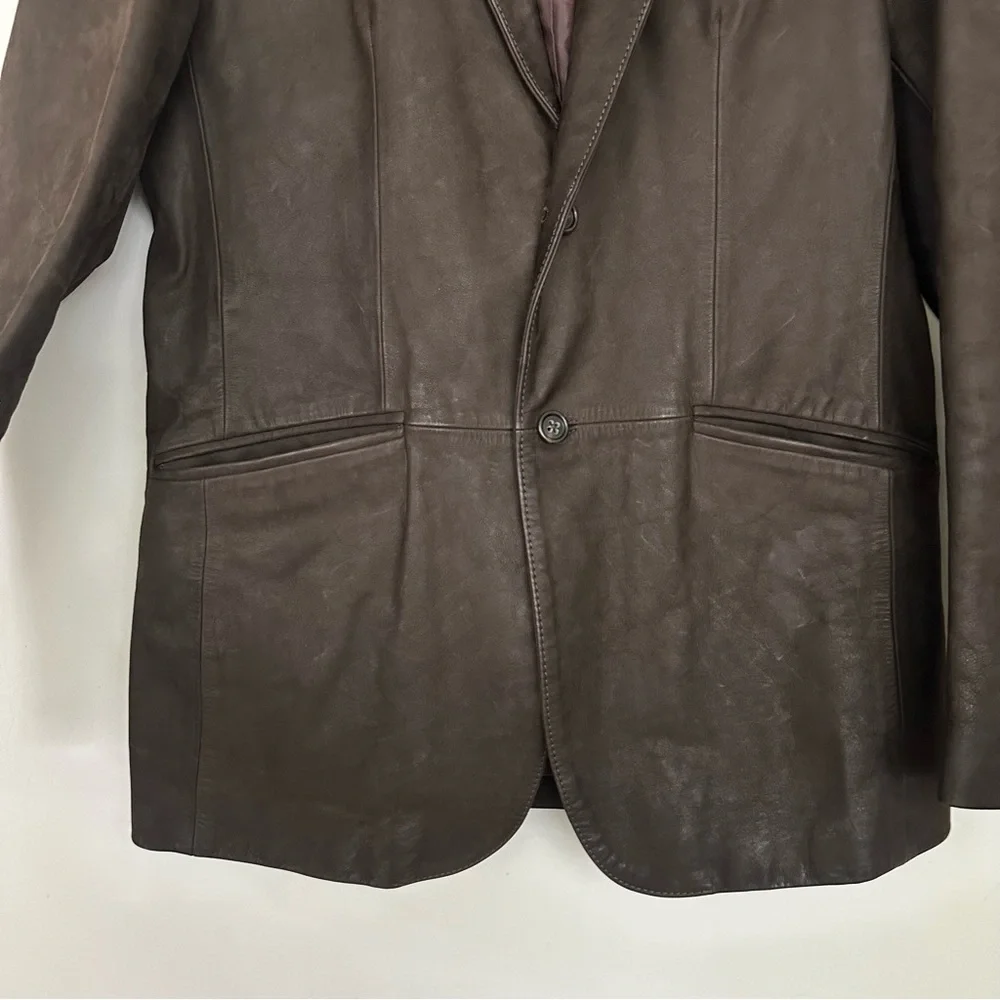 Banana Republic Brown Leather Blazer Coat